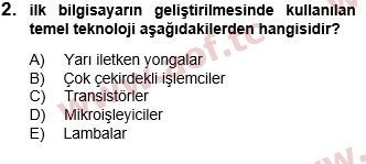2015 Temel Bilgi Teknolojileri 1 Yaz Okulu 2. Çıkmış Sınav Sorusu