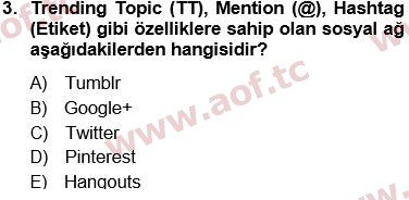 2020 Temel Bilgi Teknolojileri 1 Final 3. Çıkmış Sınav Sorusu