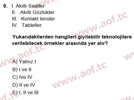 2020 Temel Bilgi Teknolojileri 1 Final 9. Çıkmış Sınav Sorusu