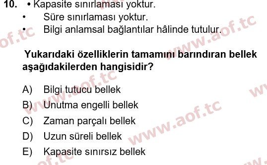 2022 Temel Bilgi Teknolojileri 1 Arasınav 10. Çıkmış Sınav Sorusu