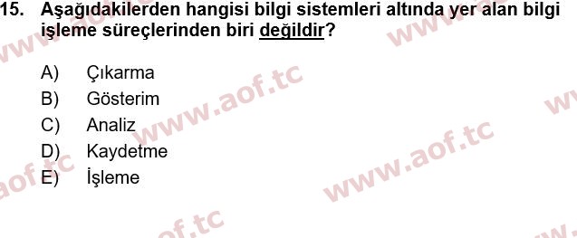 2022 Temel Bilgi Teknolojileri 1 Arasınav 15. Çıkmış Sınav Sorusu