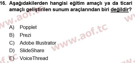 2023 Temel Bilgi Teknolojileri 1 Arasınav 16. Çıkmış Sınav Sorusu