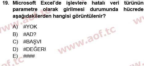 2023 Temel Bilgi Teknolojileri 1 Arasınav 19. Çıkmış Sınav Sorusu