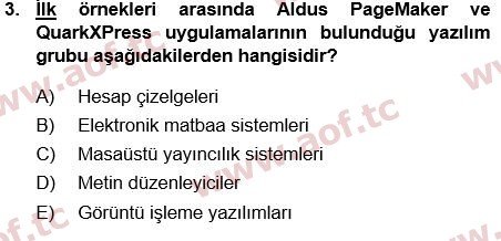 2023 Temel Bilgi Teknolojileri 1 Arasınav 3. Çıkmış Sınav Sorusu