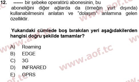 2023 Temel Bilgi Teknolojileri 1 Yaz Okulu 12. Çıkmış Sınav Sorusu