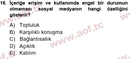 2023 Temel Bilgi Teknolojileri 1 Yaz Okulu 16. Çıkmış Sınav Sorusu