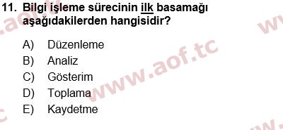 2024 Temel Bilgi Teknolojileri 1 Arasınav 11. Çıkmış Sınav Sorusu