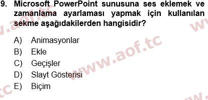 2024 Temel Bilgi Teknolojileri 1 Arasınav 9. Çıkmış Sınav Sorusu