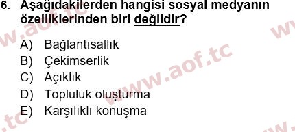 2024 Temel Bilgi Teknolojileri 1 Final 6. Çıkmış Sınav Sorusu