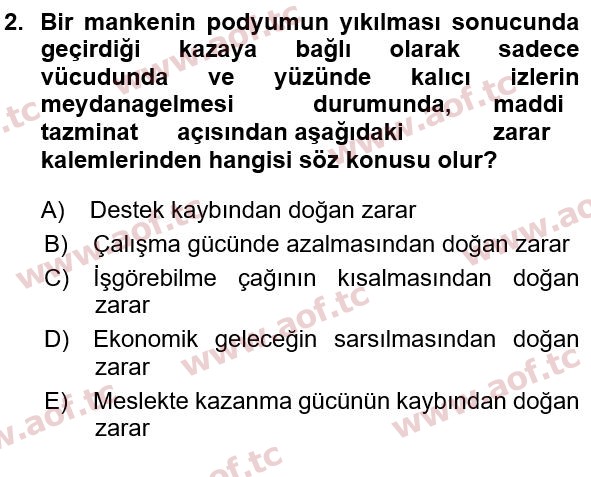 2015 İş Sağlığı ve Güvenliği Yaz Okulu 2. Çıkmış Sınav Sorusu