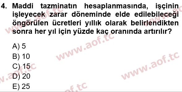 2015 İş Sağlığı ve Güvenliği Yaz Okulu 4. Çıkmış Sınav Sorusu