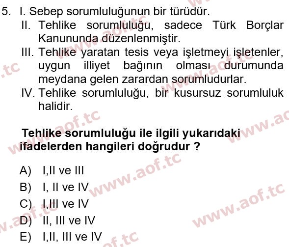 2020 İş Sağlığı ve Güvenliği Yaz Okulu 5. Çıkmış Sınav Sorusu
