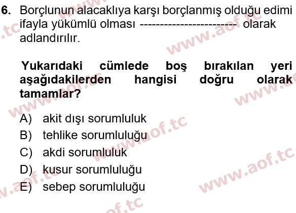 2020 İş Sağlığı ve Güvenliği Yaz Okulu 6. Çıkmış Sınav Sorusu
