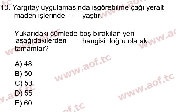 2022 İş Sağlığı ve Güvenliği Final 10. Çıkmış Sınav Sorusu
