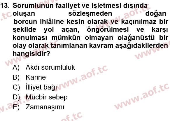 2023 İş Sağlığı ve Güvenliği Arasınav 13. Çıkmış Sınav Sorusu