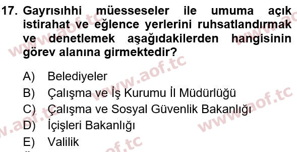 2023 İş Sağlığı ve Güvenliği Arasınav 17. Çıkmış Sınav Sorusu