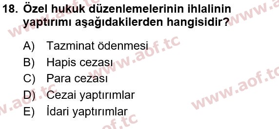 2023 İş Sağlığı ve Güvenliği Arasınav 18. Çıkmış Sınav Sorusu