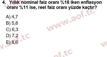 2016 Finansal Yönetim 1 Yaz Okulu 4. Çıkmış Sınav Sorusu