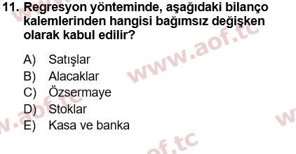 2019 Finansal Yönetim 1 Final 11. Çıkmış Sınav Sorusu