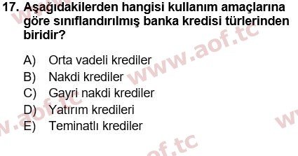 2019 Finansal Yönetim 1 Final 17. Çıkmış Sınav Sorusu