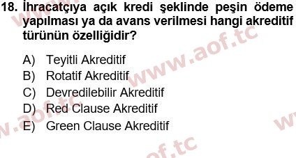 2022 Finansal Yönetim 1 Final 18. Çıkmış Sınav Sorusu