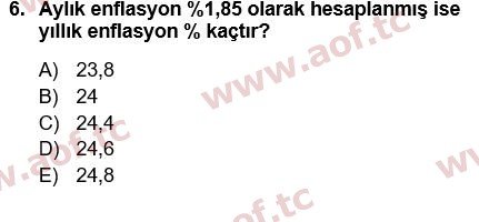 2022 Finansal Yönetim 1 Final 6. Çıkmış Sınav Sorusu