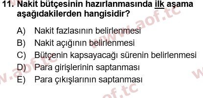 2023 Finansal Yönetim 1 Final 11. Çıkmış Sınav Sorusu