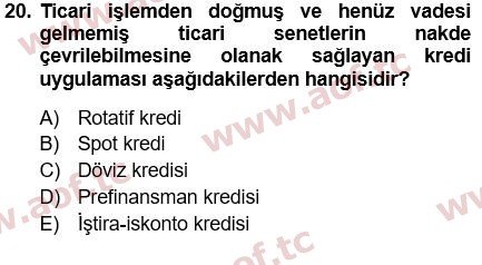 2023 Finansal Yönetim 1 Final 20. Çıkmış Sınav Sorusu