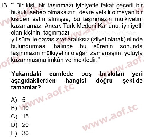 2022 Hukukun Temel Kavramları Çıkmış Sınav Soruları