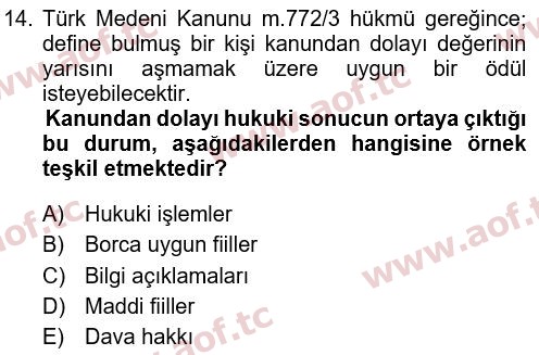 2022 Hukukun Temel Kavramları Çıkmış Sınav Soruları