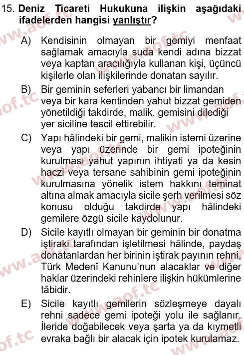 2022 Hukukun Temel Kavramları Çıkmış Sınav Soruları