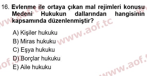 2022 Hukukun Temel Kavramları Çıkmış Sınav Soruları