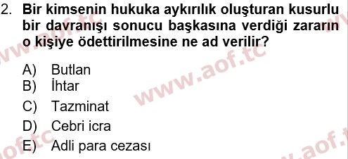 2022 Hukukun Temel Kavramları Çıkmış Sınav Soruları