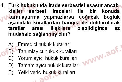 2022 Hukukun Temel Kavramları Çıkmış Sınav Soruları