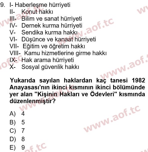 2022 Hukukun Temel Kavramları Çıkmış Sınav Soruları