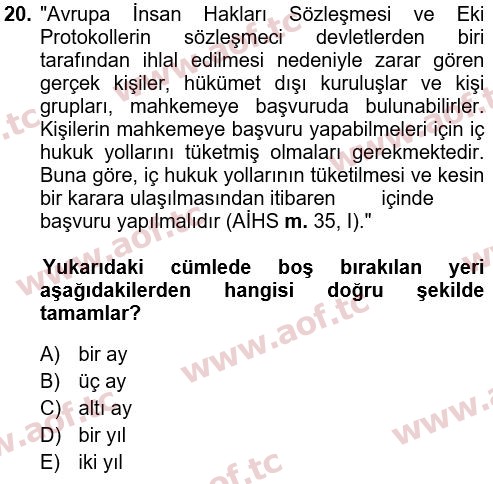 2023 Hukukun Temel Kavramları Çıkmış Sınav Soruları