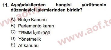 2015 Anayasa Hukuku Yaz Okulu 11. Çıkmış Sınav Sorusu