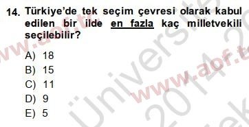 2015 Anayasa Hukuku Yaz Okulu 14. Çıkmış Sınav Sorusu