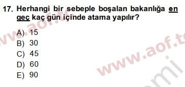 2015 Anayasa Hukuku Yaz Okulu 17. Çıkmış Sınav Sorusu