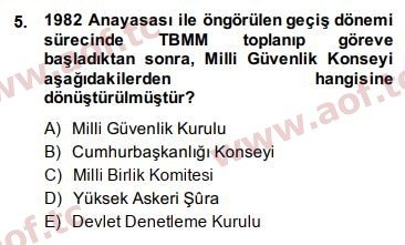 2015 Anayasa Hukuku Yaz Okulu 5. Çıkmış Sınav Sorusu