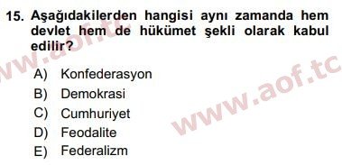 2020 Anayasa Hukuku Arasınav 15. Çıkmış Sınav Sorusu