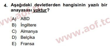 2020 Anayasa Hukuku Arasınav 4. Çıkmış Sınav Sorusu