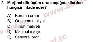 2023 İktisada Giriş 1 Arasınav 7. Çıkmış Sınav Sorusu