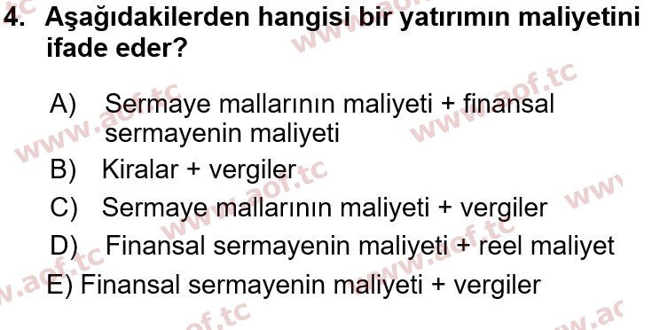2015 İktisada Giriş 2 Yaz Okulu 4. Çıkmış Sınav Sorusu