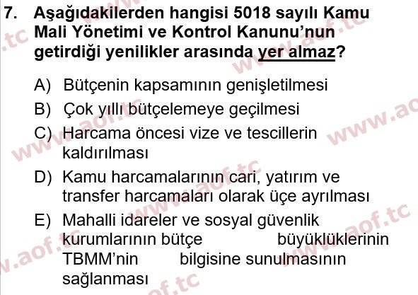 2015 Türkiye Ekonomisi Yaz Okulu 7. Çıkmış Sınav Sorusu