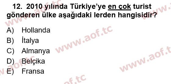 2016 Türkiye Ekonomisi Yaz Okulu 12. Çıkmış Sınav Sorusu