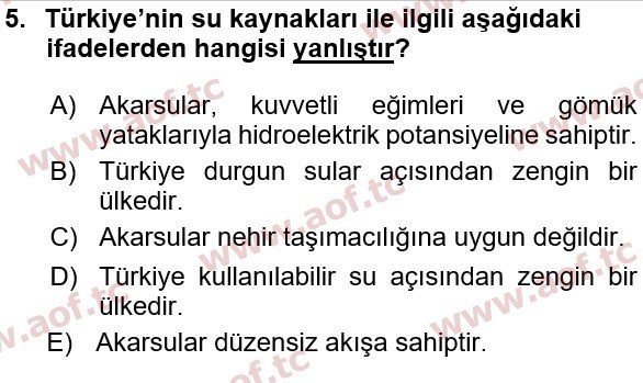 2016 Türkiye Ekonomisi Yaz Okulu 5. Çıkmış Sınav Sorusu