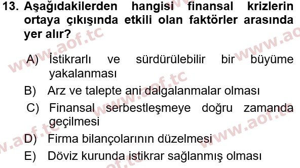 2022 Türkiye Ekonomisi Final 13. Çıkmış Sınav Sorusu