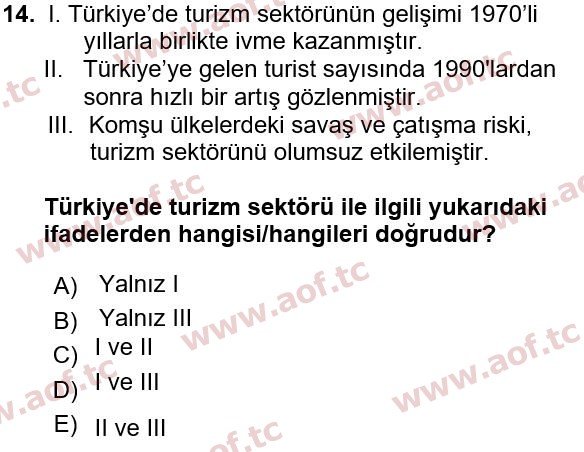 2022 Türkiye Ekonomisi Final 14. Çıkmış Sınav Sorusu