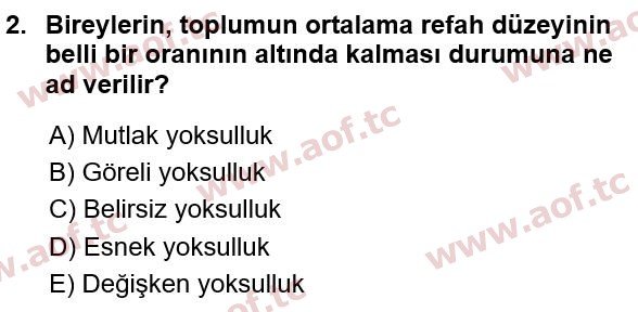 2022 Türkiye Ekonomisi Final 2. Çıkmış Sınav Sorusu